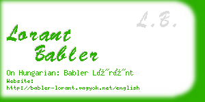 lorant babler business card